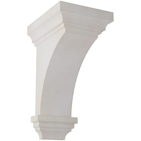 Ekena Millwork 7"W x 7 3/4"D x 14"H Jumbo Jefferson Wood Vintage Decor Corbel, Chalk Dust White CORWD07X07X14JEWH
